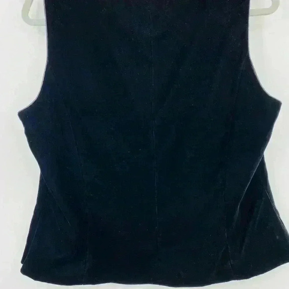 LOFT Black Velvet Sleeveless Top W/Side Zipper - Picture 8 of 10